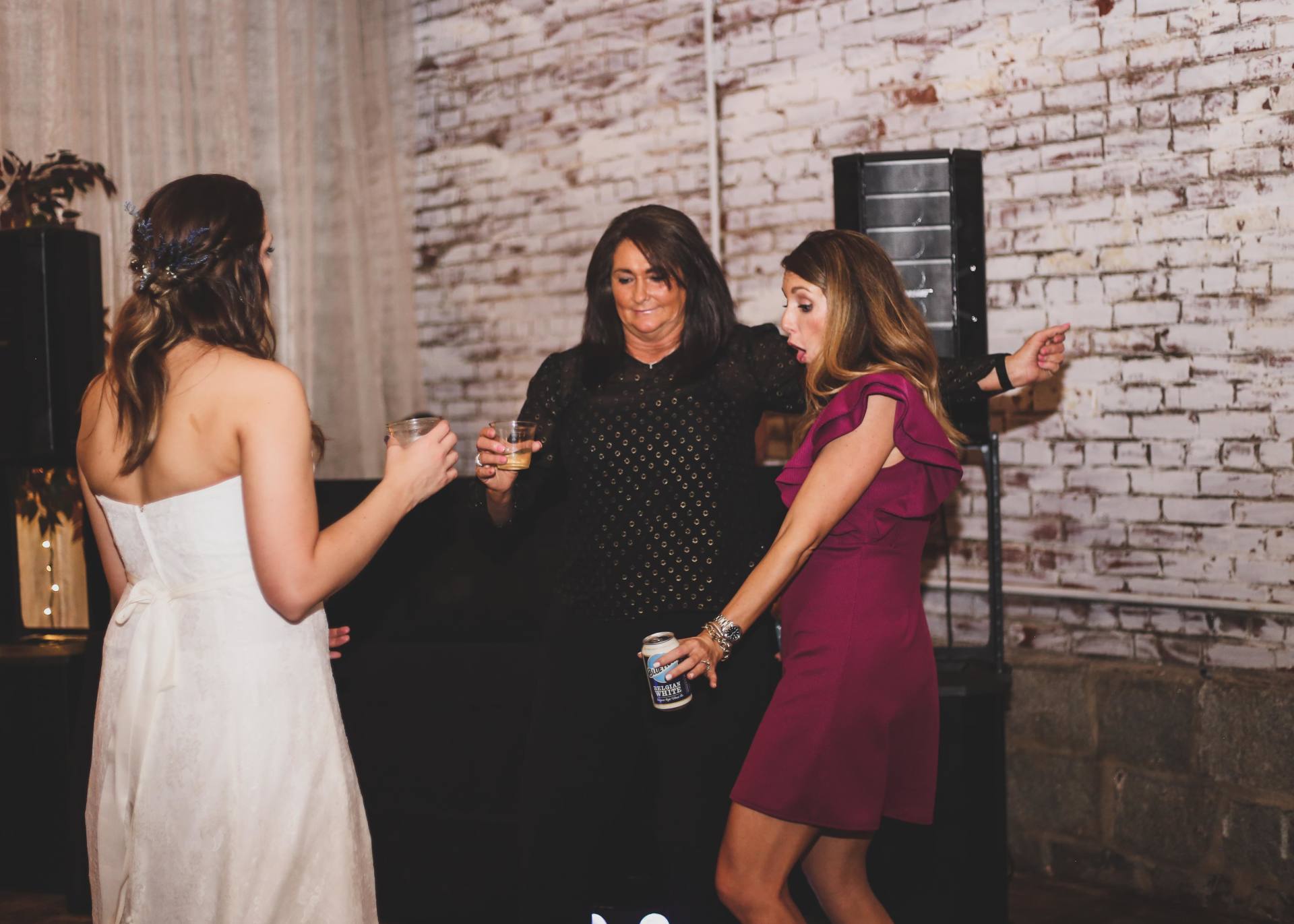 mother and daughters dancing