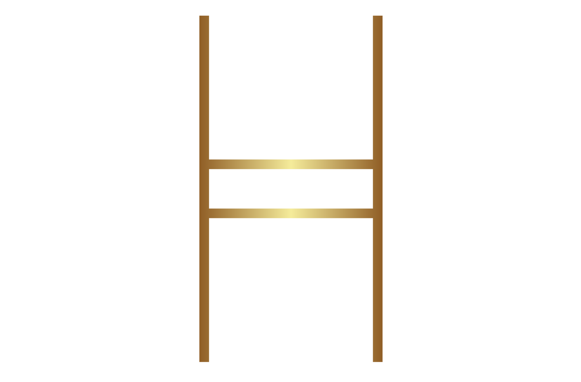 Gold-colored ladder-like structure with two horizontal bars.