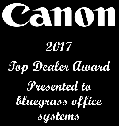 Canon 2017 Award — Lexington, KY — Bluegrass Office Systems