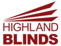 Highland Blinds Logo – Home Logo for Highland Blinds: Red diagonal lines above