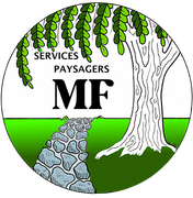 Un logo pour une entreprise appelée services paysagers mf