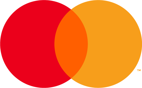 Mastercard logo consisting of two overlapping red and orange circles.