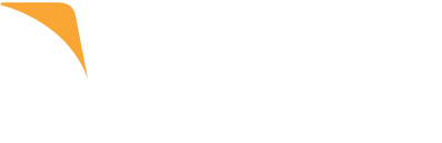 A curved, orange, triangular shape pointing downward against a white background.