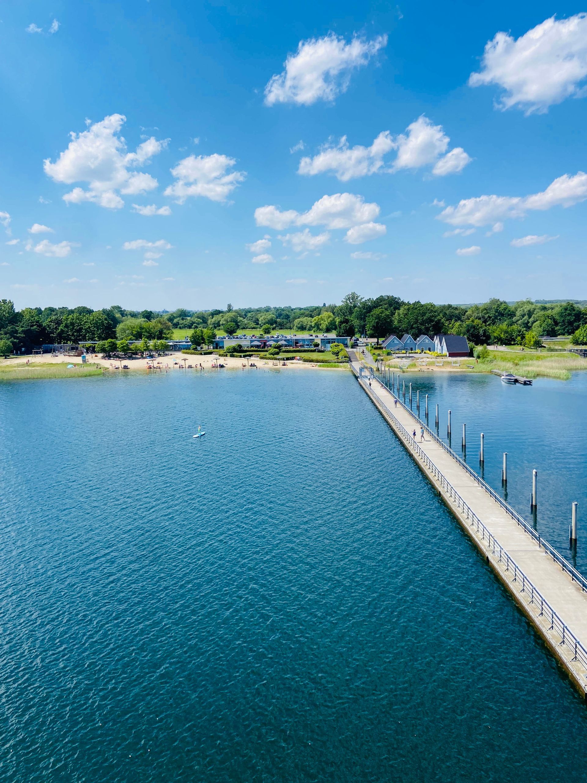 Blick vom Pegelturm zum Strandbad Friedersdorf