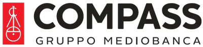 Logo Compass con quadrato rosso, simbolo bussola bianca e scritta 'Gruppo Mediazione'