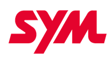 Il logo SYM rosso su sfondo bianco.