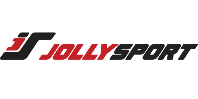 Il logo JOLLYSPORT presenta un monogramma stilizzato "JS" rosso e nero, seguito dal nome del marchio in testo rosso e nero.