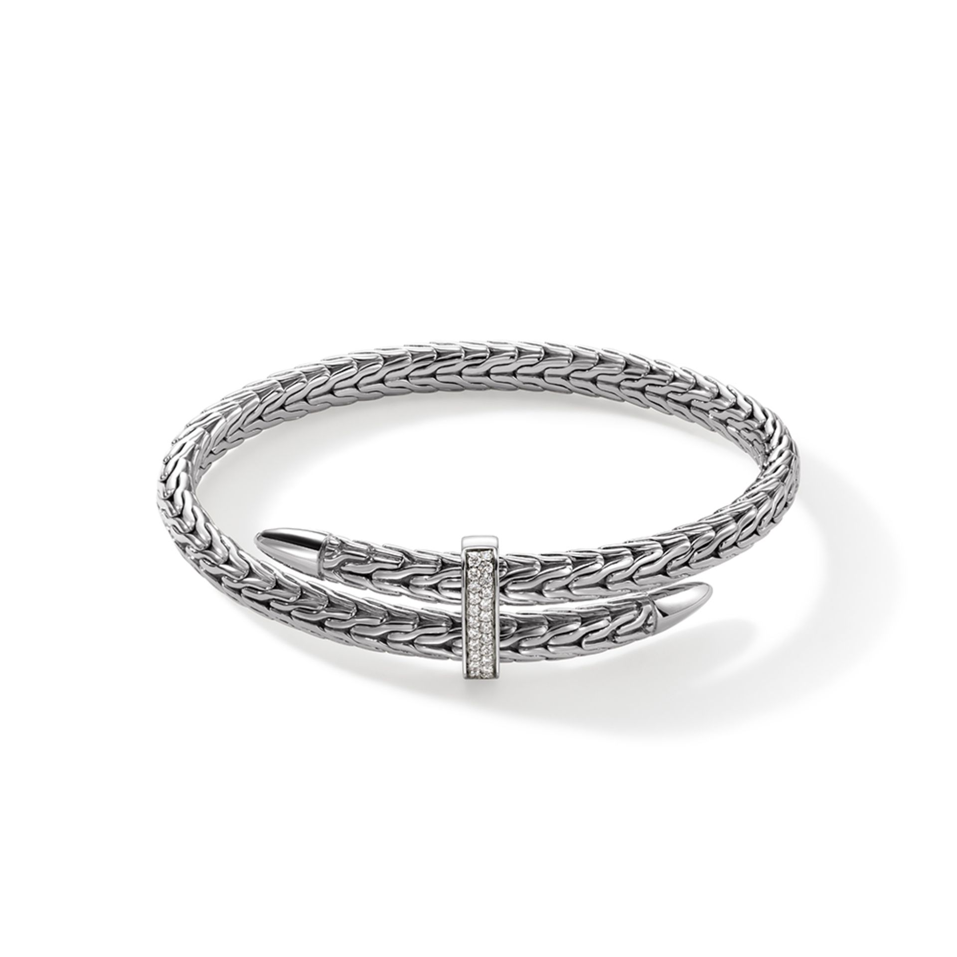 John Hardy Spear Flex Cuff, Sterling Silver, Diamonds