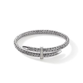 John Hardy Spear Flex Cuff, Sterling Silver, Diamonds