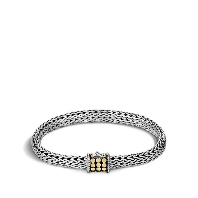 John Hardy Sterling Silver Black Diamond Braided Leather Rope Bracelet -  Boca Pawn