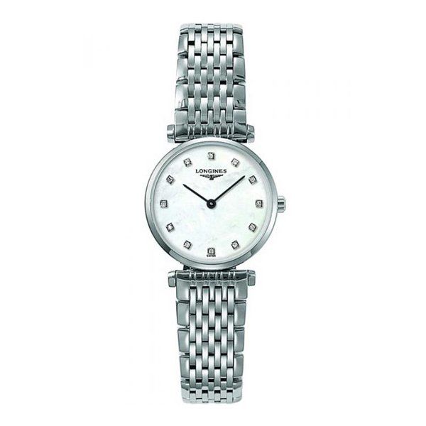 LONGINES LADIES SILVER AND DIAMOND DIAL LA GRANDE CLASSIQUE MOTHER-OF-PEARL WATCH