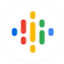 The google podcast logo is a colorful icon on a white background.