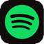 The spotify logo is a green circle with three lines on it.