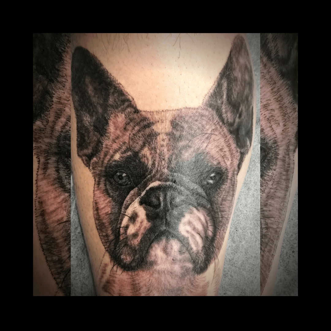 realistic dog tattoo