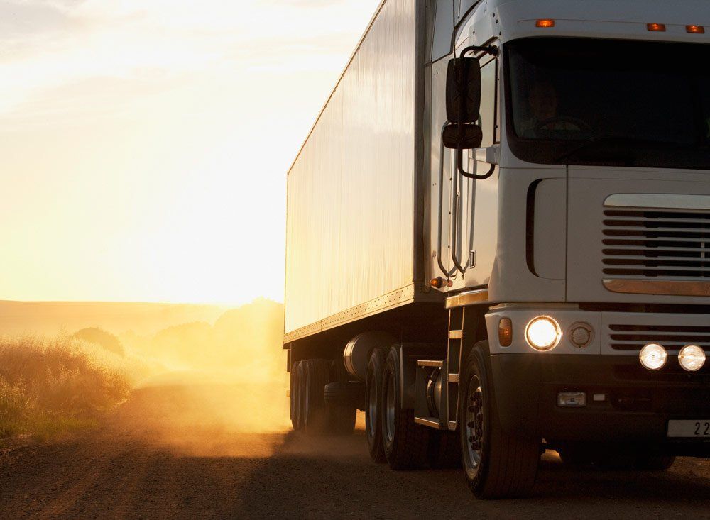 Modern Truck On The Road — Stockton, CA — Diamond Truck Body Manufacturing Inc.