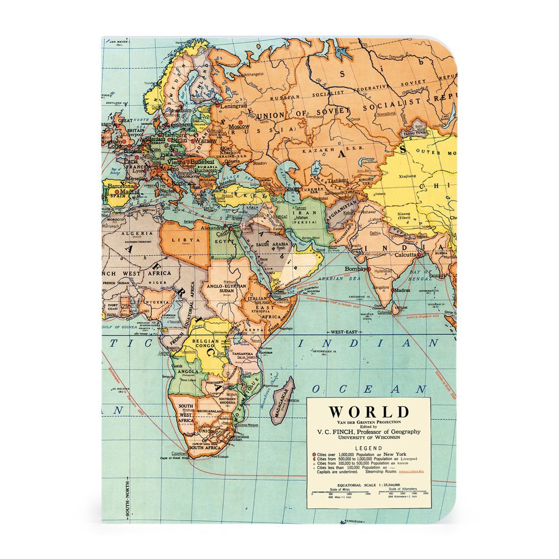 Mini Cuaderno Vintage World Maps (10X14cm)