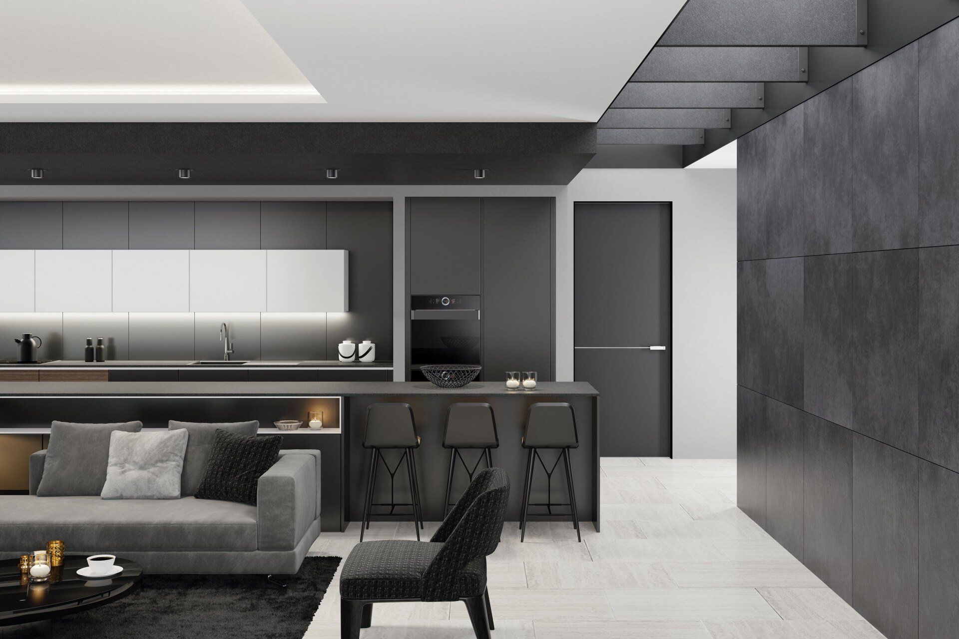 Luxury Black Interior Living Room — Ocean Reef, WA — SanTerra Sealing