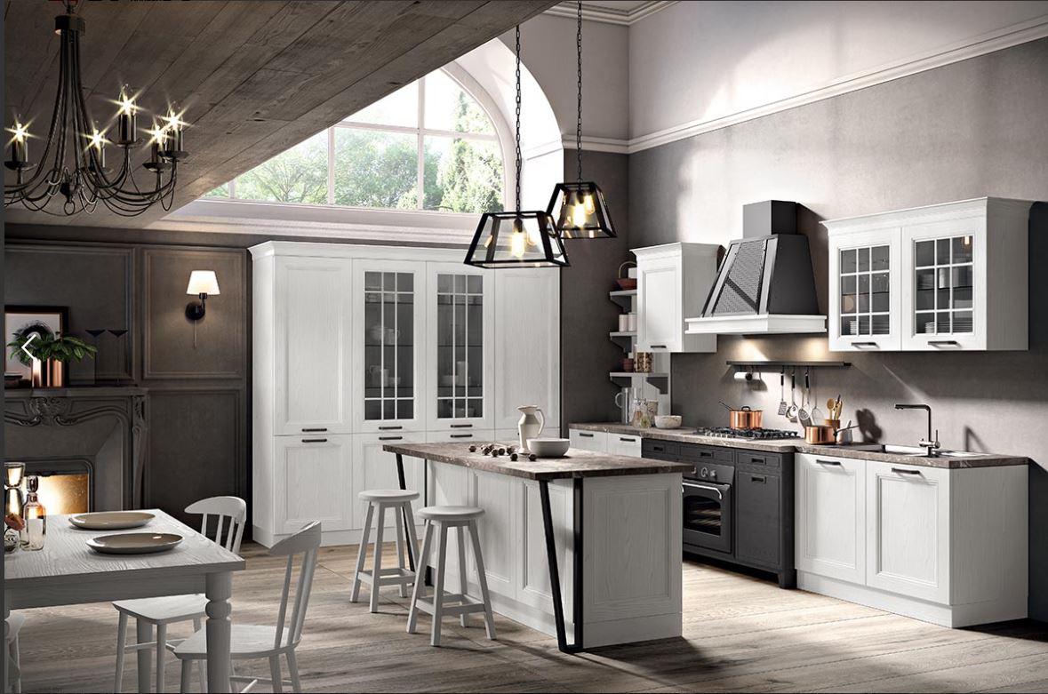 Cucina componibile con isola contemporanea