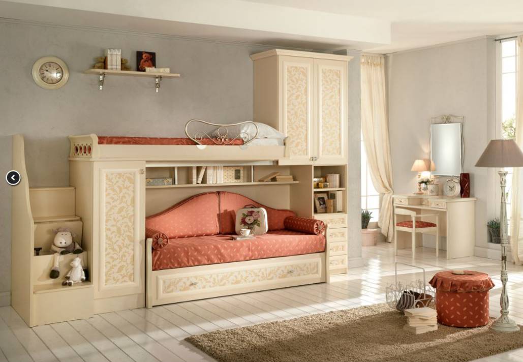 Cameretta per bambini con letto a castello