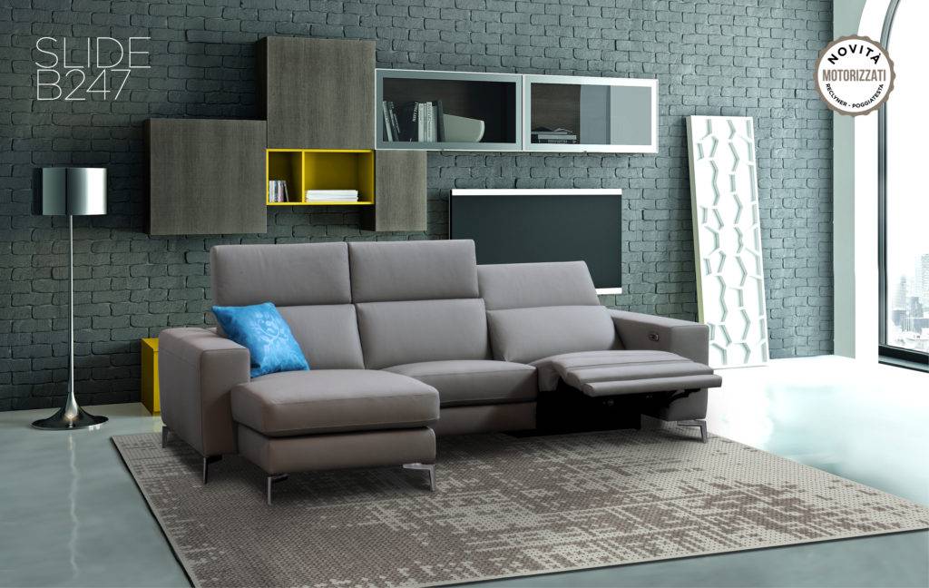 Divano in pelle reclinabile