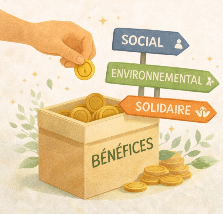 Une femme est assise à une table et compte de l'argent.