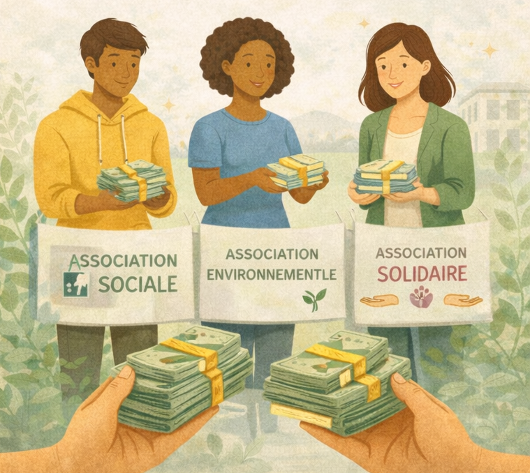 Une femme est assise à une table et compte de l'argent.