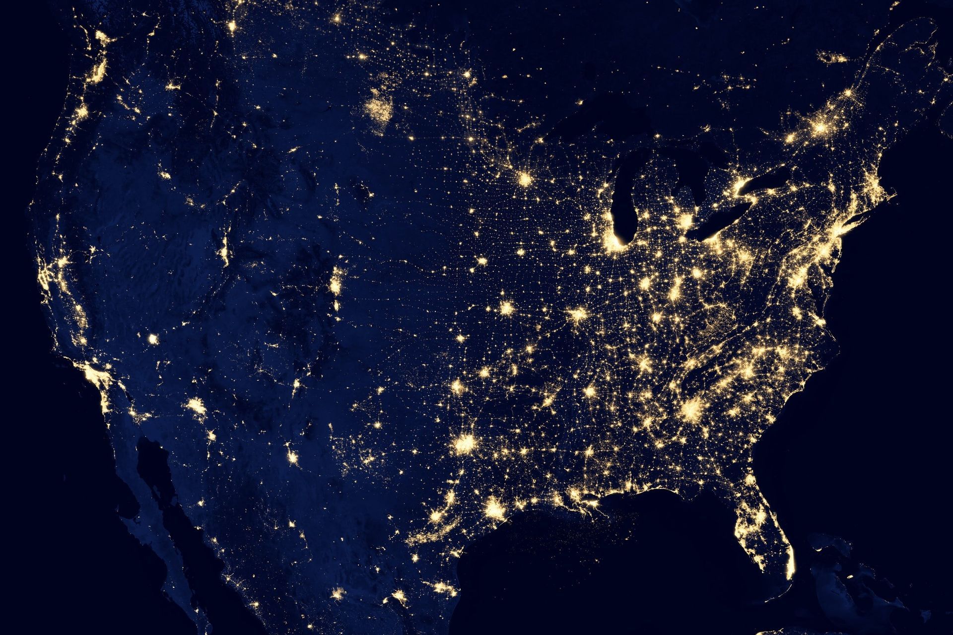 A Map of the United States at Night — San Francisco, CA — Camber Integration