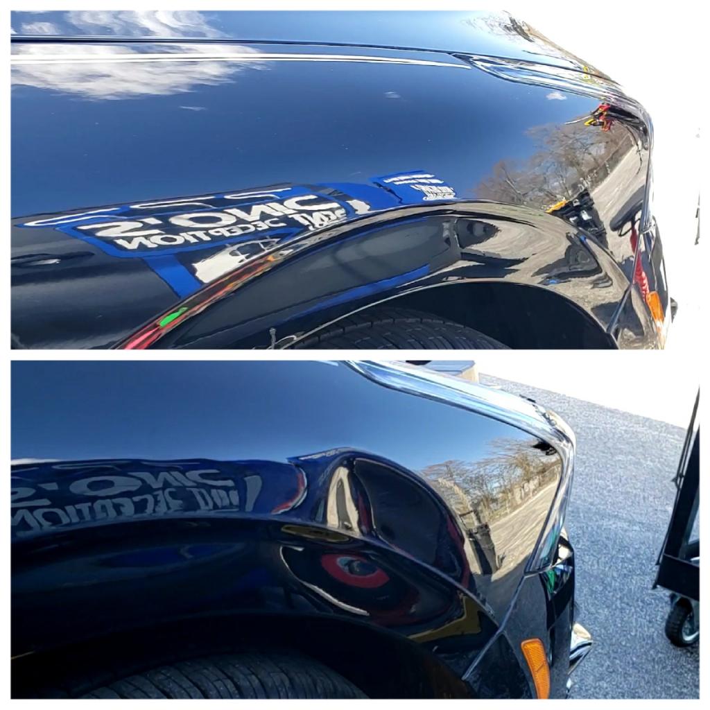 Fender dent repair Pdr method