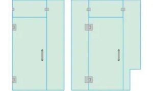 Frameless inline shower door