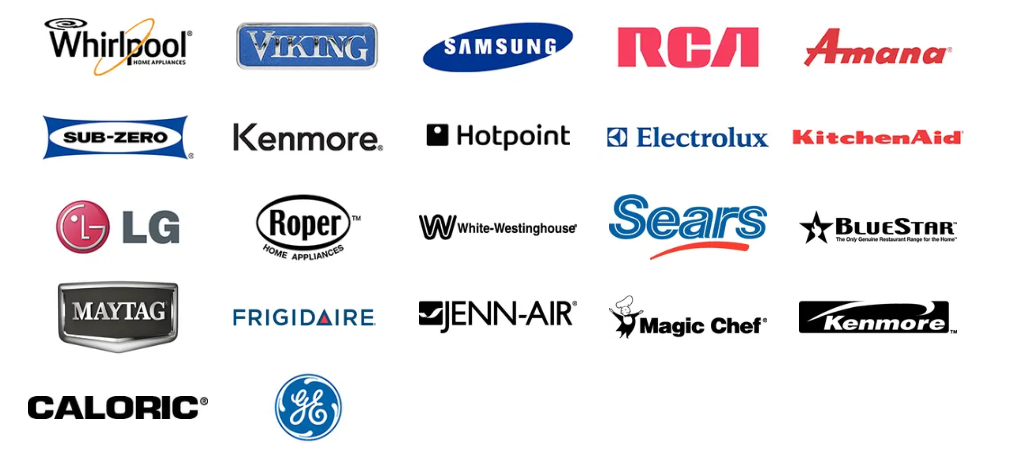 A list of appliance brands including lg kenmore and sears