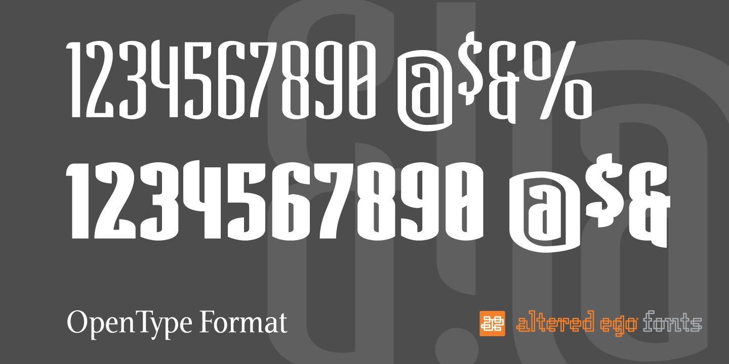 Verve Condensed Numbers Font Brian Sooy Altered Ego