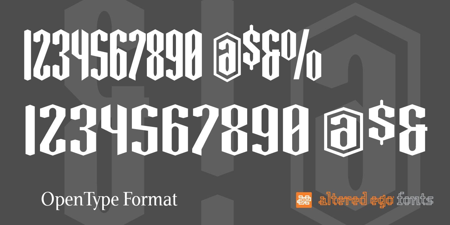 Greenbriar numbers Brian Sooy Altered Ego Fonts