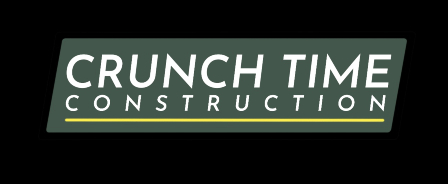 The logo for crunch time construction is on a white background.