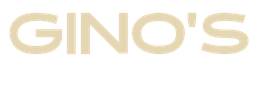 "GINO'S" in beige letters, Collision Center in white letters