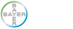 The bayer logo is in a green and blue circle on a white background.