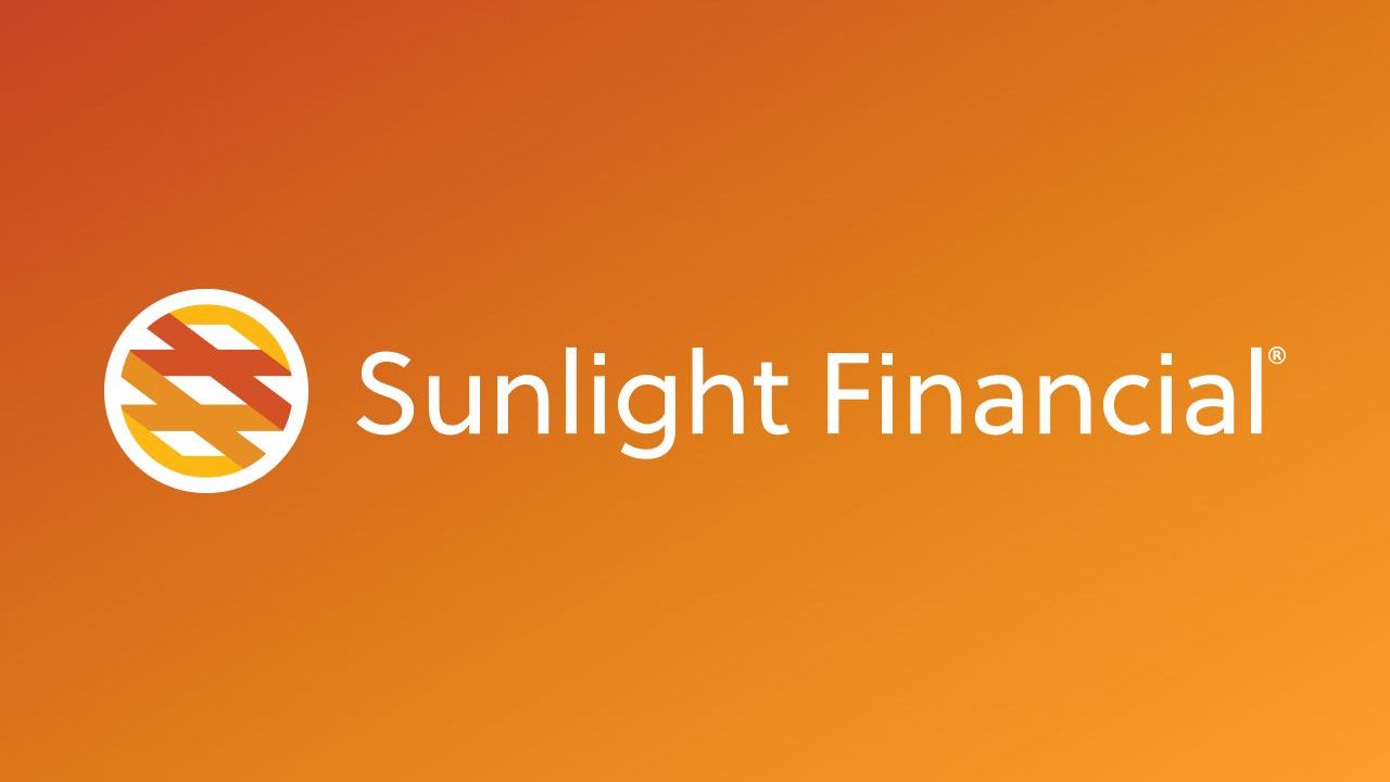 Sunlight Financial logo on orange background; white text.