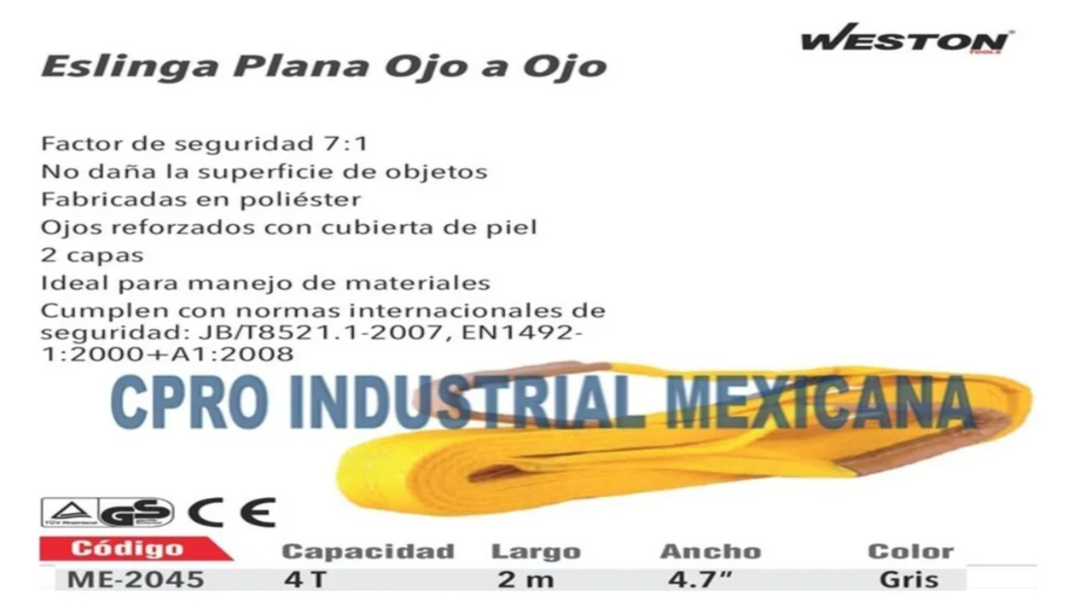 Eslinga Ojo po Ojo 2 Ton