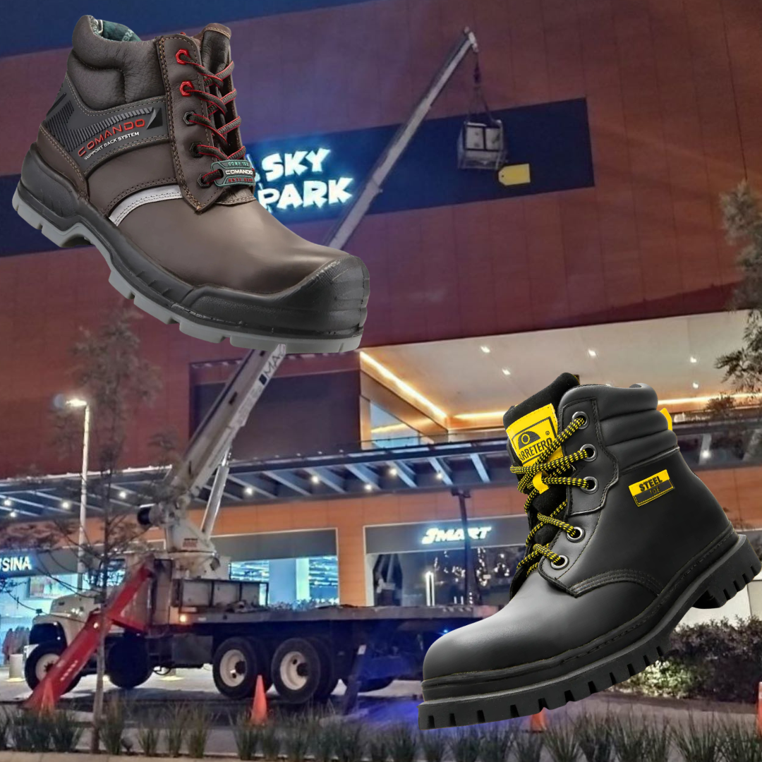botas de seguridad en maniobras de gruas