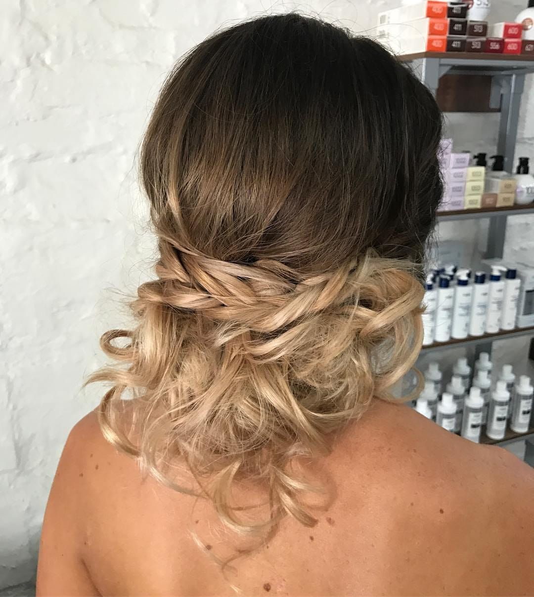 Woman With Dark Brown and Blonde Wavy Updo — Lavish Hair in Shepparton, VIC