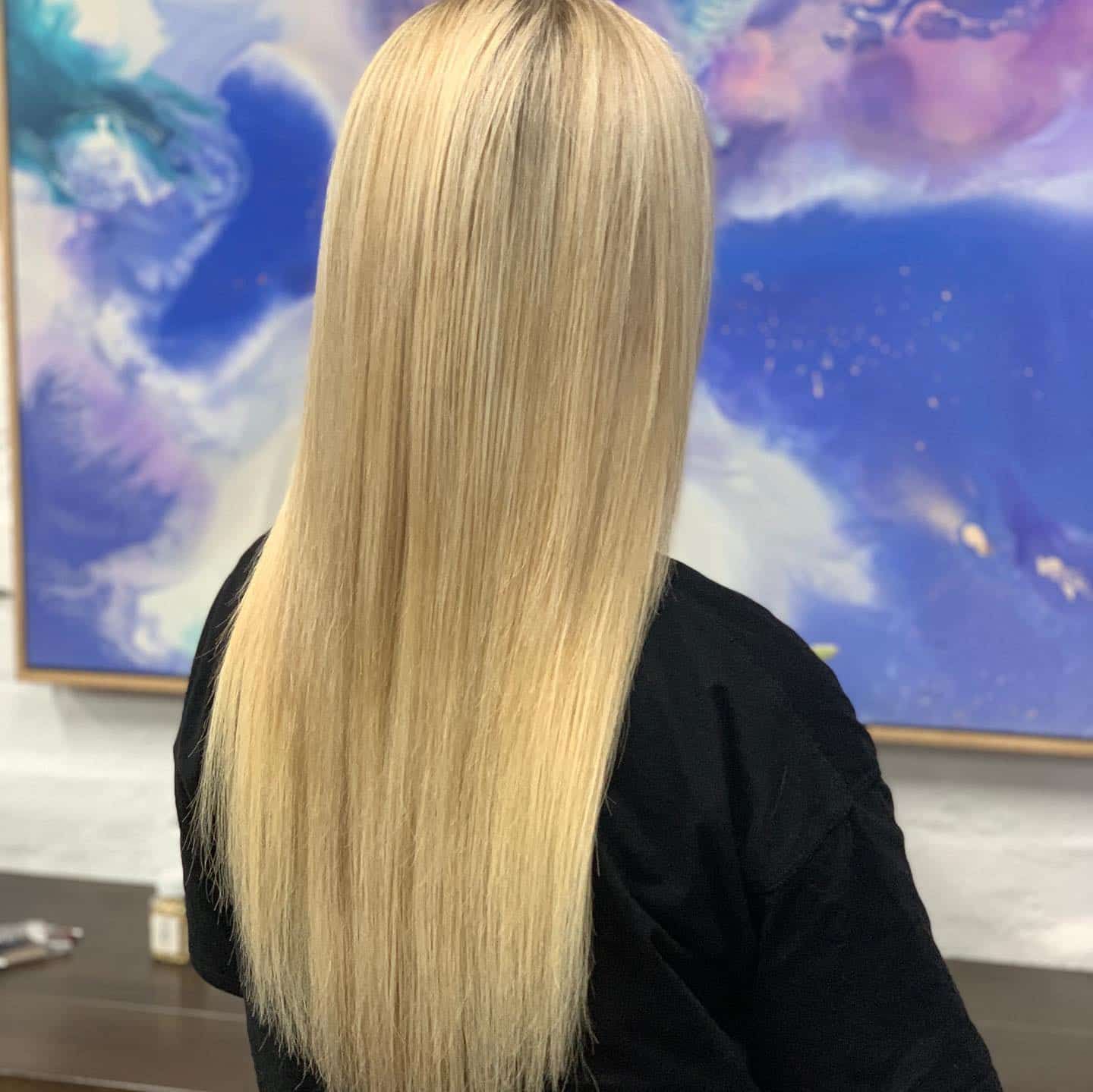 Woman With Long, Straight, Light Blonde Hair, Back View — Lavish Hair in Shepparton, VIC
