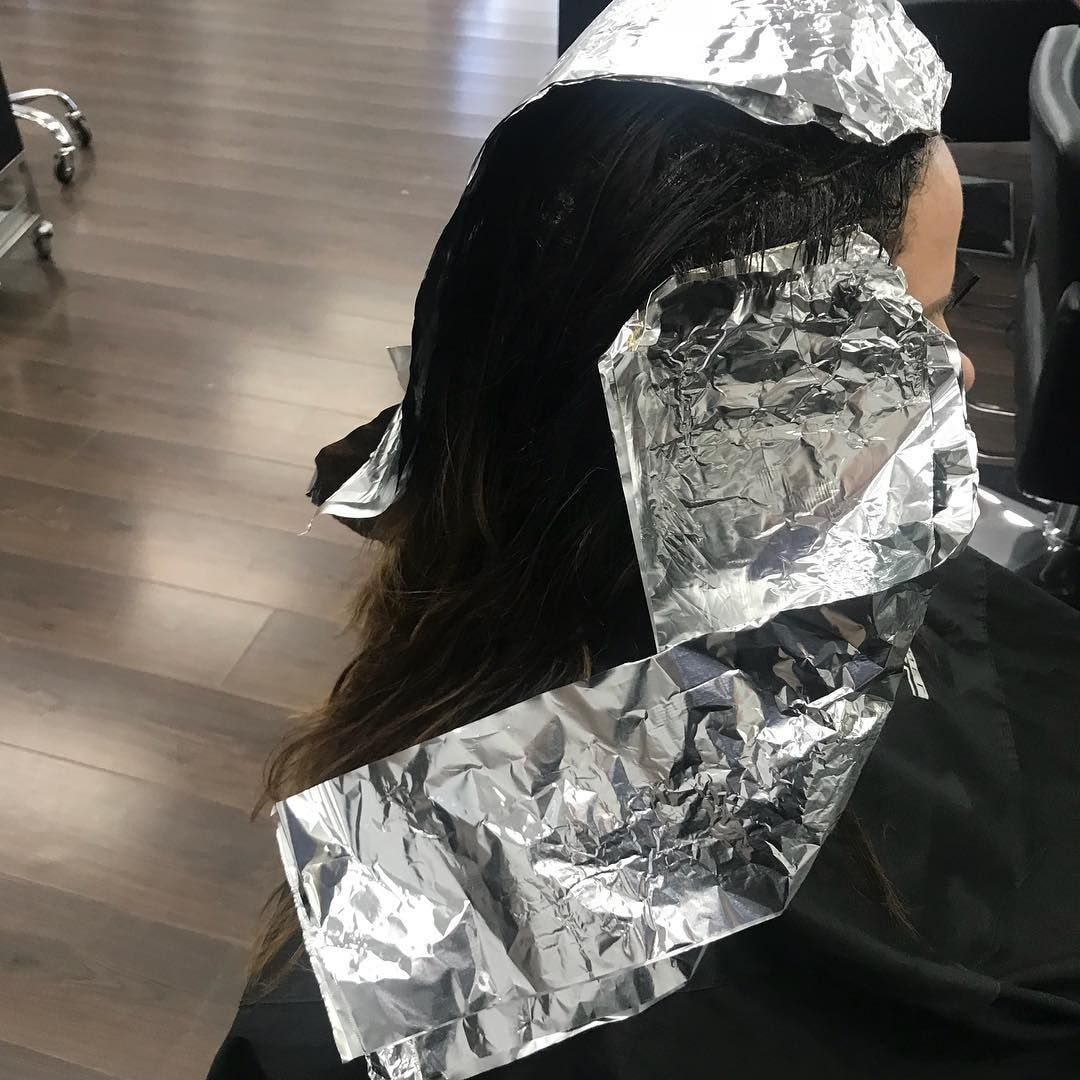 Person With Foil Highlights in Hair at a Salon — Lavish Hair in Shepparton, VIC