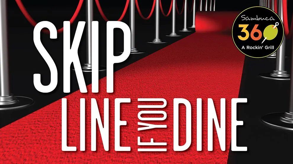 Skip line if you dine banner