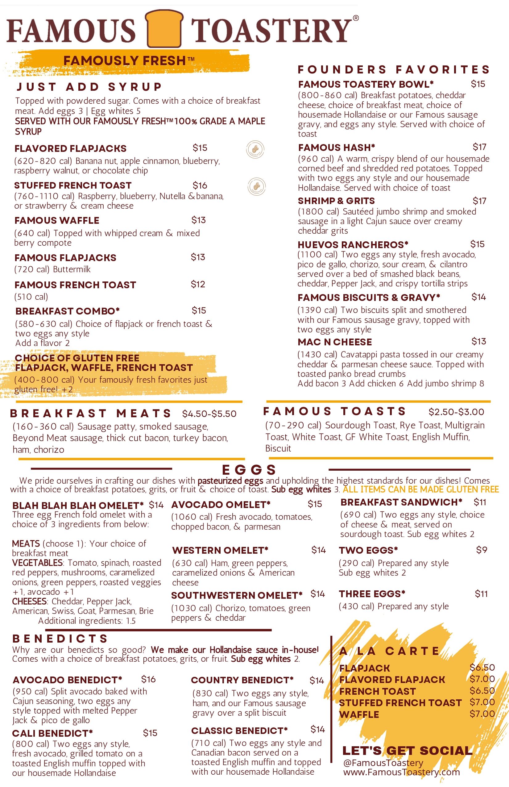 Famous Toastery Menus Explore Our Delicious Selections
