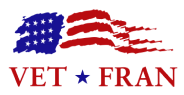 A logo for vet fran with an american flag on it