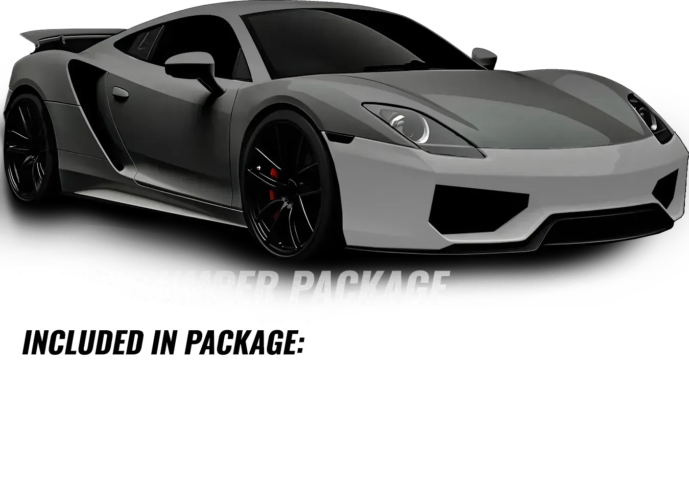 Front bumper paint protection package including full front bumper and fog lights.