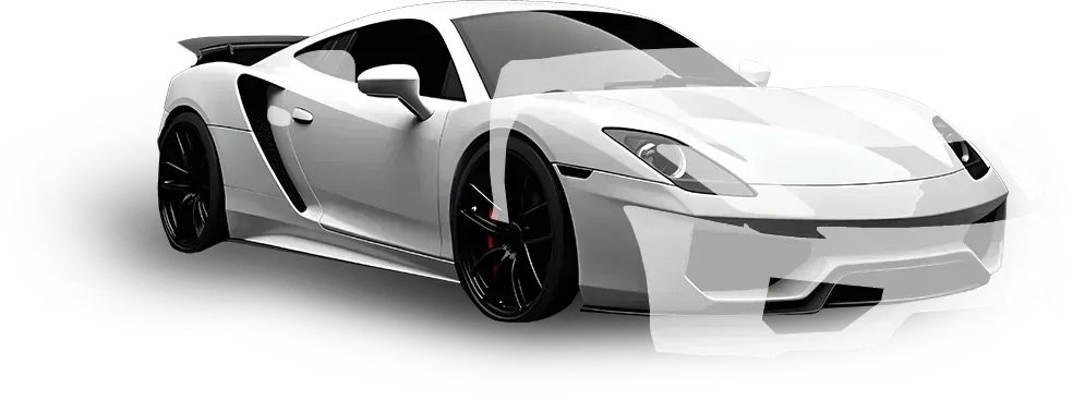 Paint protection film applied to a sports car showing front-end coverage areas.
