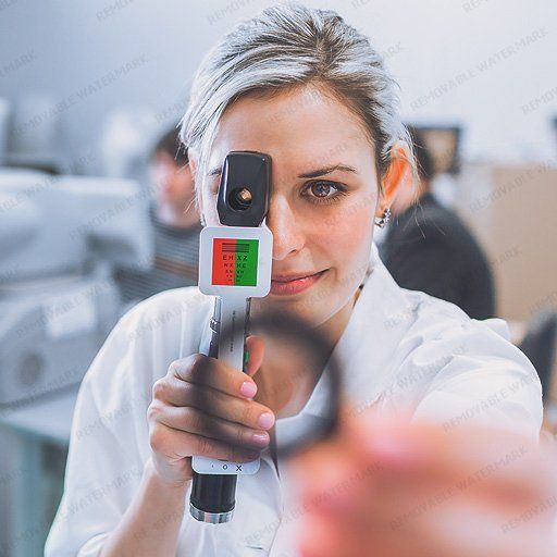 Woman Checking Glasses