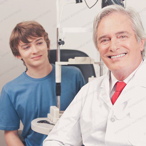 Doctor And Boy Eye Checkup