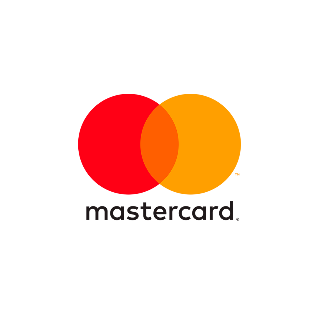 A red and orange circle with the word mastercard on it.