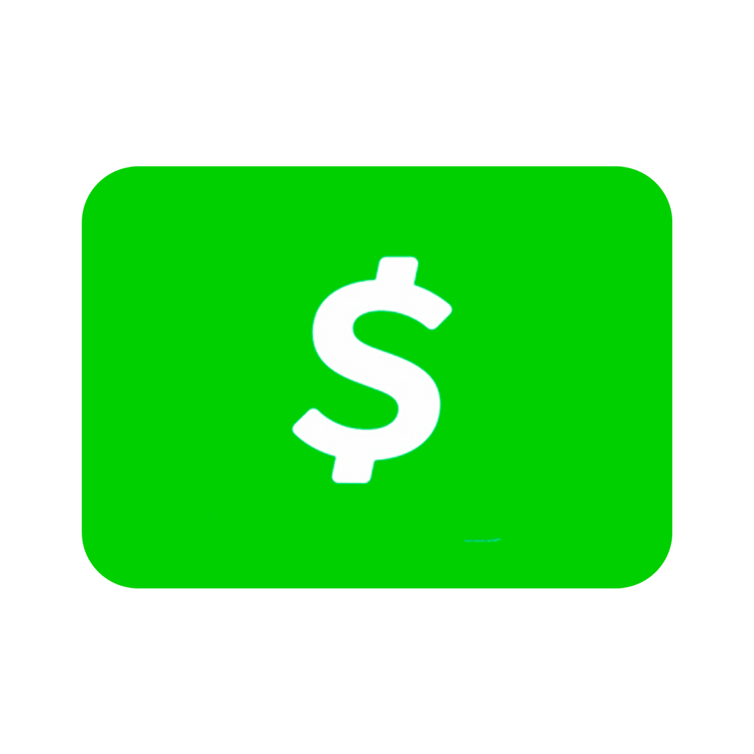 A green square with a dollar sign on it.